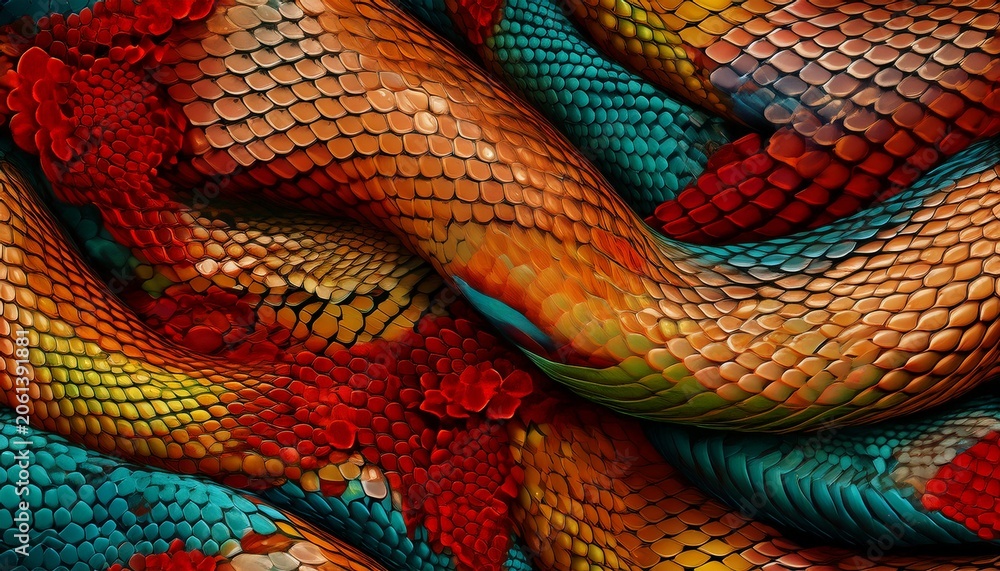 Obraz premium seamless snake skin pattern exotic african animal texture