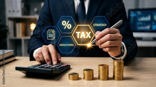 Tax deduction planning concept showing how to lower overall tax liability.