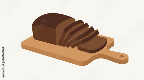 Photos Pumpernickel Dark Rye Bread Sliced on Cutting Board