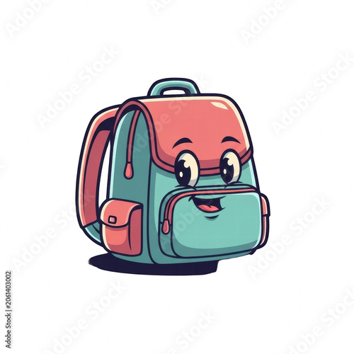 Cute cartoon character backpack with a happy smiling face