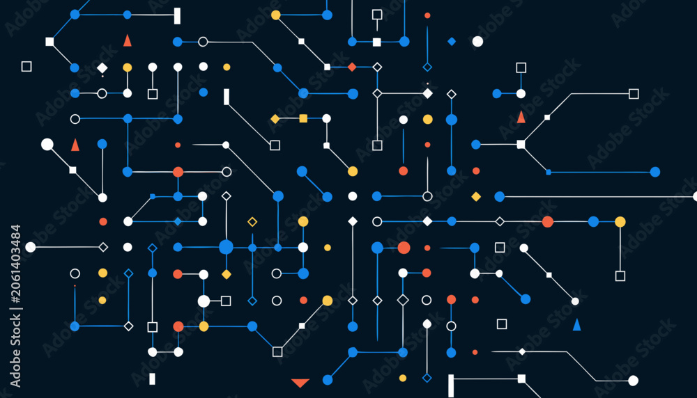 Fototapeta premium Abstract Digital Network Pattern with Nodes and Lines