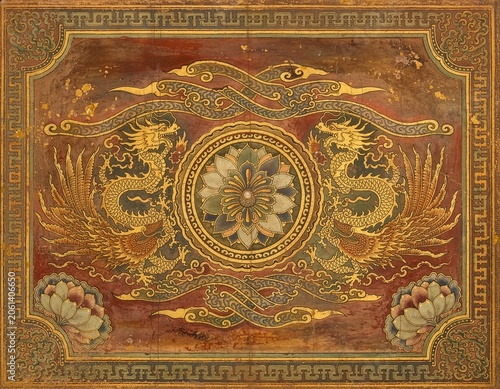 Ancient Vietnamese imperial decoration background