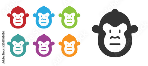 Photography Black Monkey icon isolated on white background
