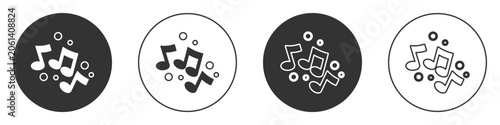 Obraz na plátně Black Music note, tone icon isolated on white background