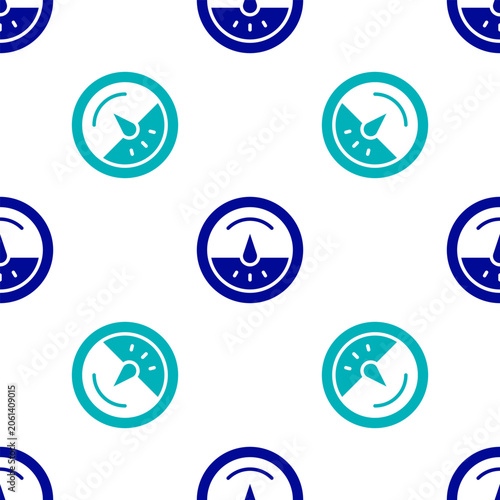 Принти на полотні Blue Electric meter icon isolated seamless pattern on white background