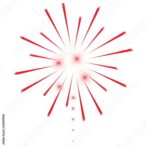 Photography Bright red firework starburst explosion isolated on black background; dynamic ne