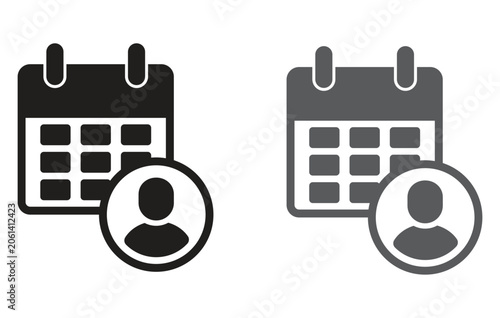 User Appointment Calendar Icons Featuring Event Scheduling, Personal Planning and Customer Booking Management Interface Elements