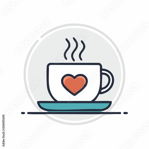 Cup of Coffee with Heart Icon