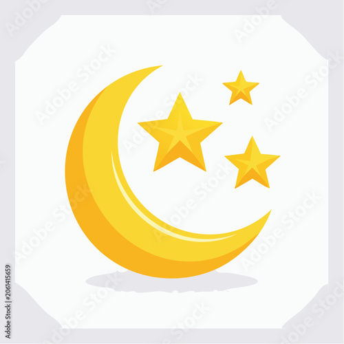 Crescent Moon and Stars Icon