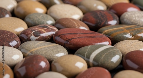 Colorful smooth river stones background illustration