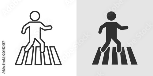 Foto Pedestrian Crossing Icon represents safe road crossing areas, traffic management, and pedestrian protection
