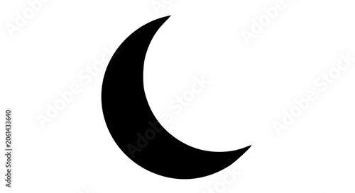 Simple black crescent moon icon