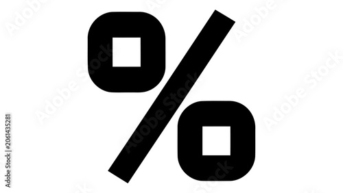 Fotografía Percentage sign icon, percent symbol with square holes, mathematical symbol for