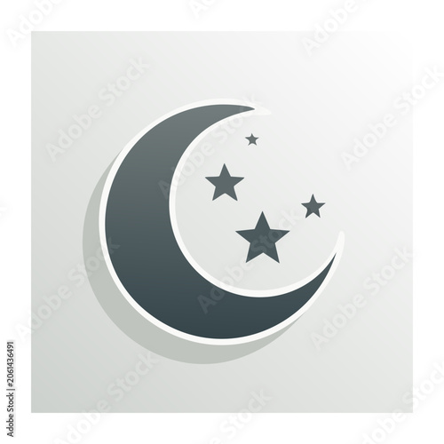 Crescent Moon and Stars Icon