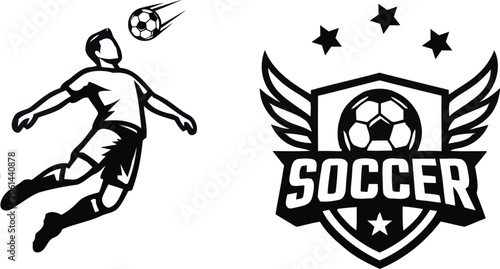 Fotografía World cup 2026 soccer action player kicking ball with dynamic emblem