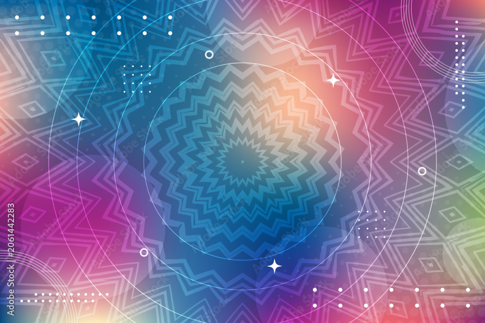 Obraz premium Abstract geometric background with vibrant colorful gradients and circular patterns