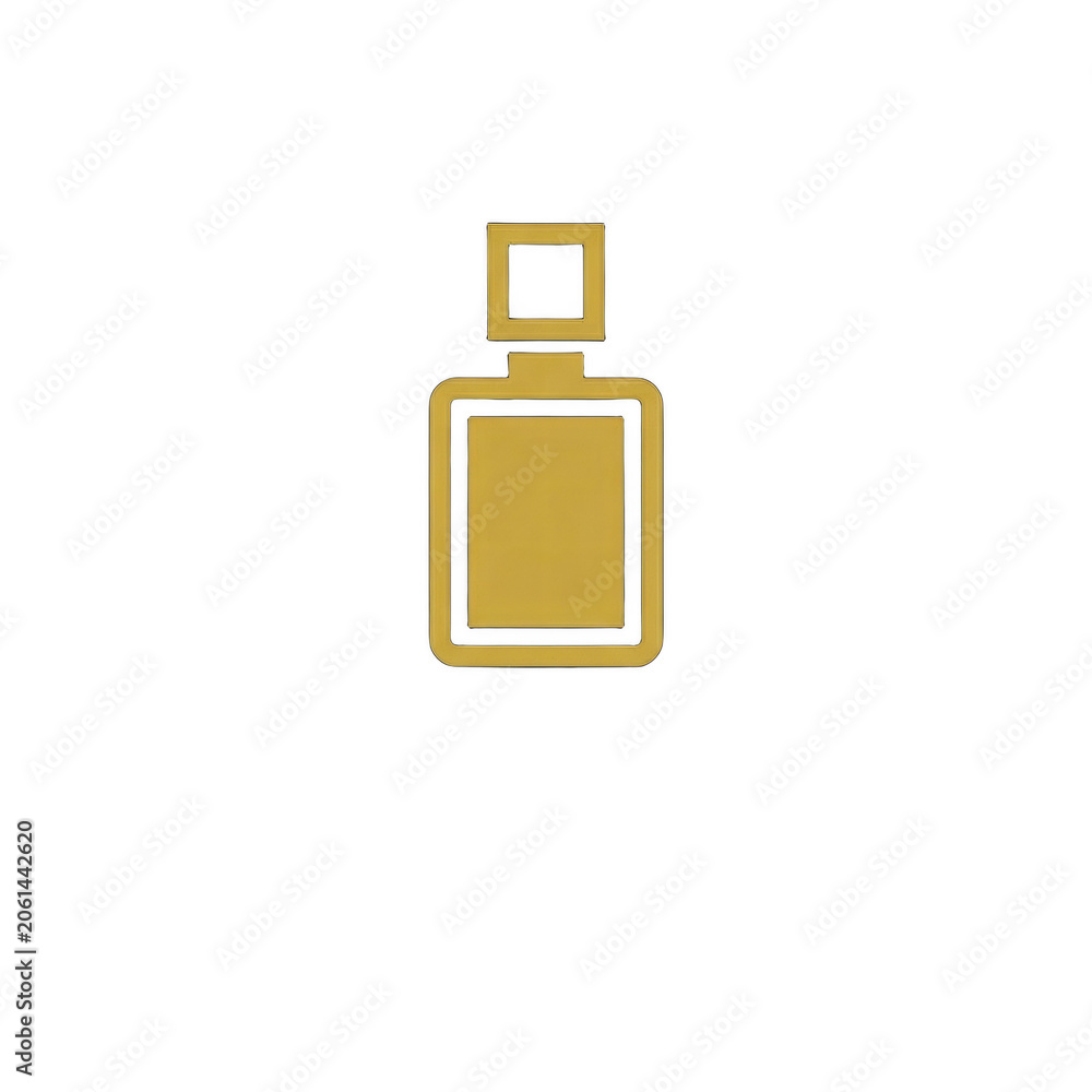 Fototapeta premium Minimalist Gold Perfume Bottle Icon