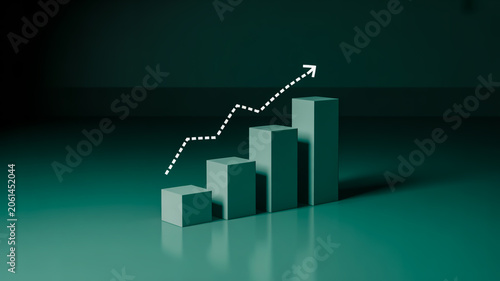 Business Growth Chart with Rising Arrow and Financial Success Concept