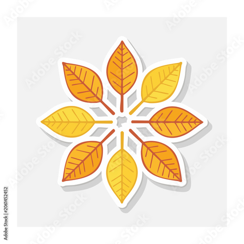 Radial Autumn Leaves Illustration