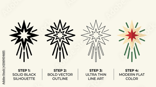 Foto a Bethlehem star icon in both filled black and outline styles.