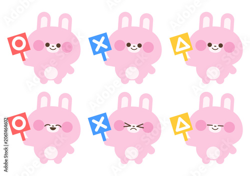 札を見せてくれるうさぎまとめ