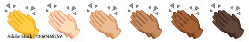 Clapping hands, hand sign emoji, hand gesture symbol, vector icon illustration, isolated on transparent background. 