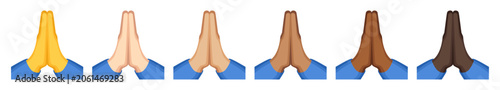 Folded hands, hand sign emoji, hand gesture symbol, vector icon illustration, isolated on transparent background. 