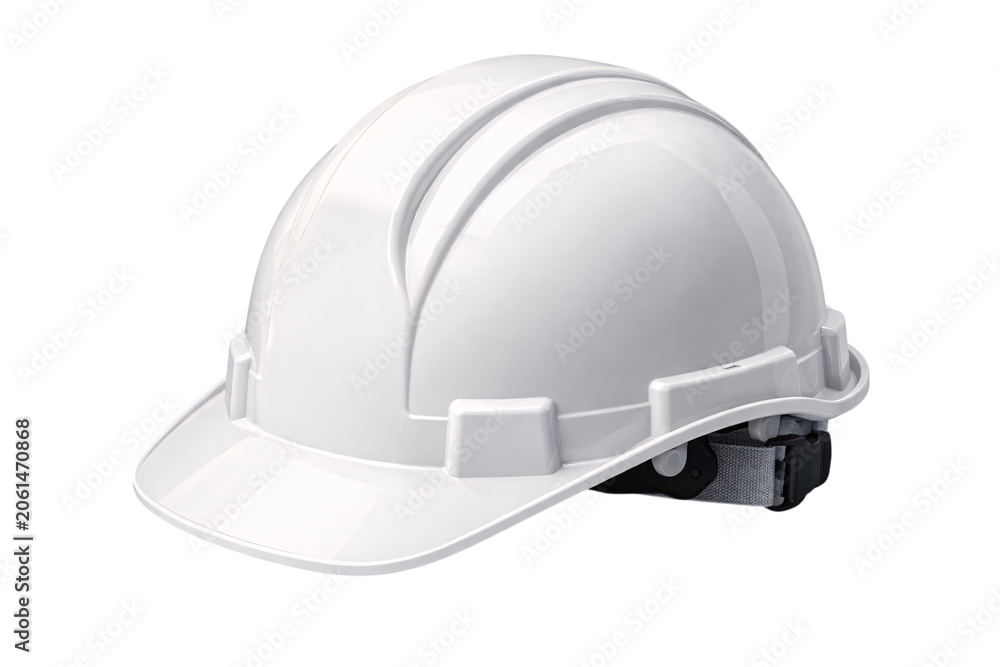 Fototapeta premium White hard hat construction safety helmet isolated on png transparent