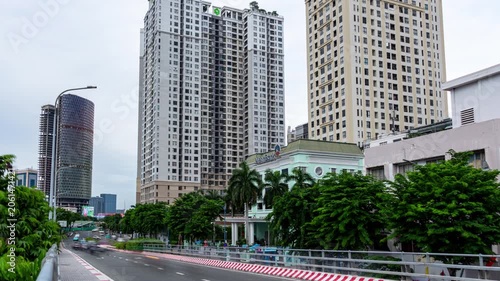 Ho Chi Minh City, Vietnam, June 24, 2025: Timelapse of Ho Chi Minh City famous building. Tourist destinations for travel in Ho Chi Minh City