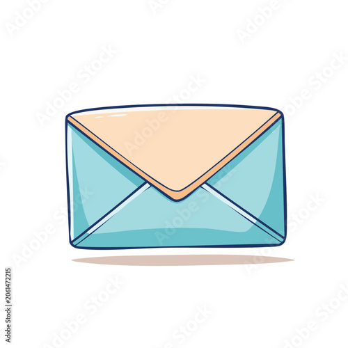 Simple Cartoon Envelope Illustration Communicating Correspondence and Mail Delivery