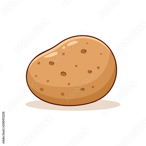 Simple cartoon potato illustration with brown skin and small eyes
