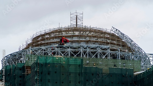 Konstfotografi Istanbul, Turkey - June 13, 2026: View of Hagia Sophia Mosque in Istanbul, Turkey, covered with scaffolding for restoration work