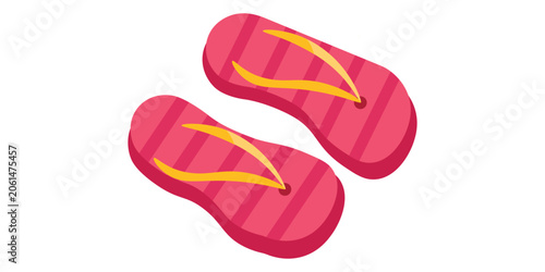 Tableau sur toile A casual footwear with two stripes characterizing flip flops