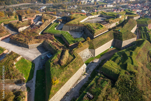Canvastavla Fortress Klodzko visible aerial view