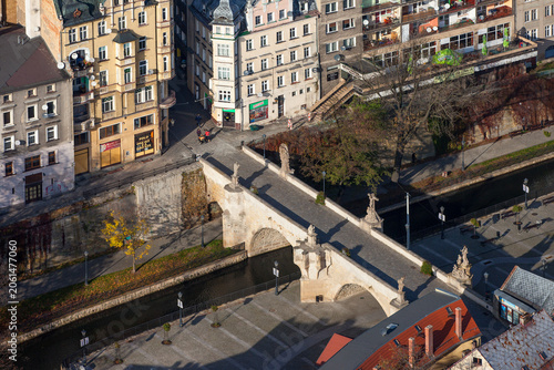 Cuadro en lienzo Klodzko visible aerial view