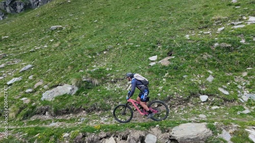 Torgnon, Valle d'Aosta, Italy: Mountain Biking Adventure Through Rock Green Mountain Landscape