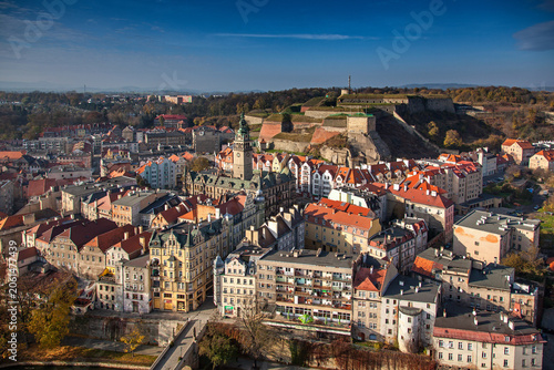 Bild auf Leinwand Klodzko visible aerial view