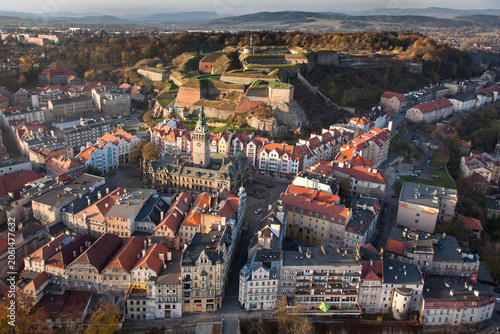 Schilderij op canvas Klodzko visible aerial view