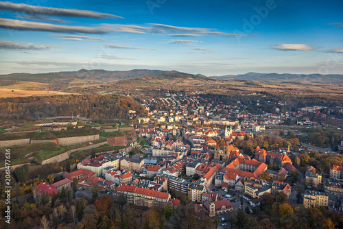 Schilderij op canvas Klodzko visible aerial view
