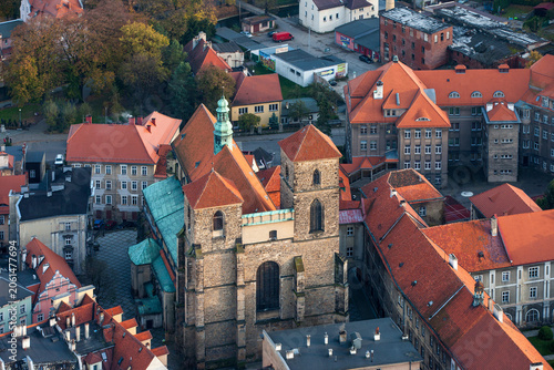 Cuadro en lienzo Klodzko visible aerial view