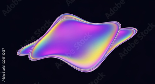 Shimmering violet and yellow hues merge in a fluid iridescent gradient, casting a luminous glow over a minimalist dark empty space backdrop, gradient, gold, yellow