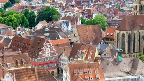 Esslingen old town overview displaying medieval German architecture