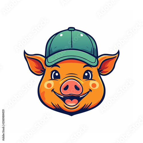 Cartoon pumpkin with hat and face