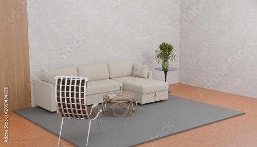 Foto Contemporary Lounge Space Highlighting Neutral Furnishings Open Floor Plan Funct