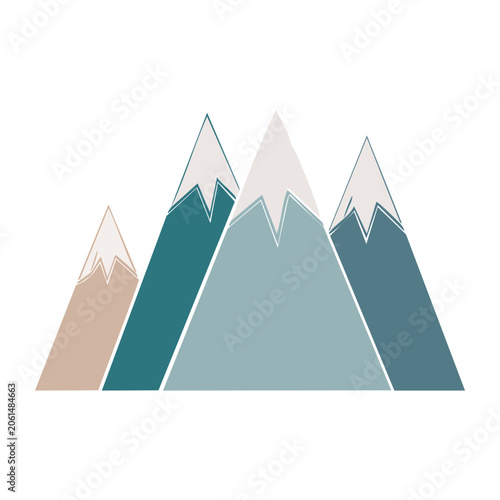 Flat design mountain range vector illustration