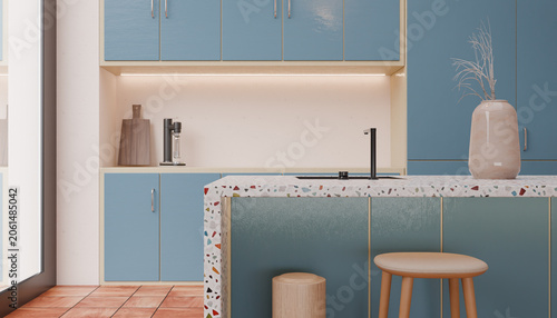 Minimal Kitchen Counter Composition Highlighting Decorative Accessories Premium Finishes Clean Geometry And Refined Interior Styling Elements