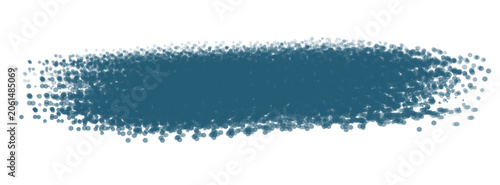 Blue textured dot brush stroke banner isolated on transparent background