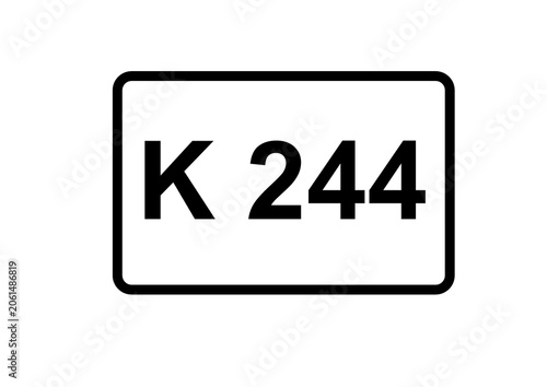 Illustration eines Kreisstraßenschildes der K 244 in Deutschland	