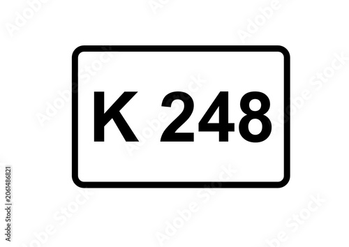 Illustration eines Kreisstraßenschildes der K 248 in Deutschland	