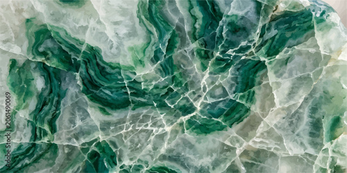 Obraz na plátne Abstract macro photography of green agate mineral surface with semi precious gem
